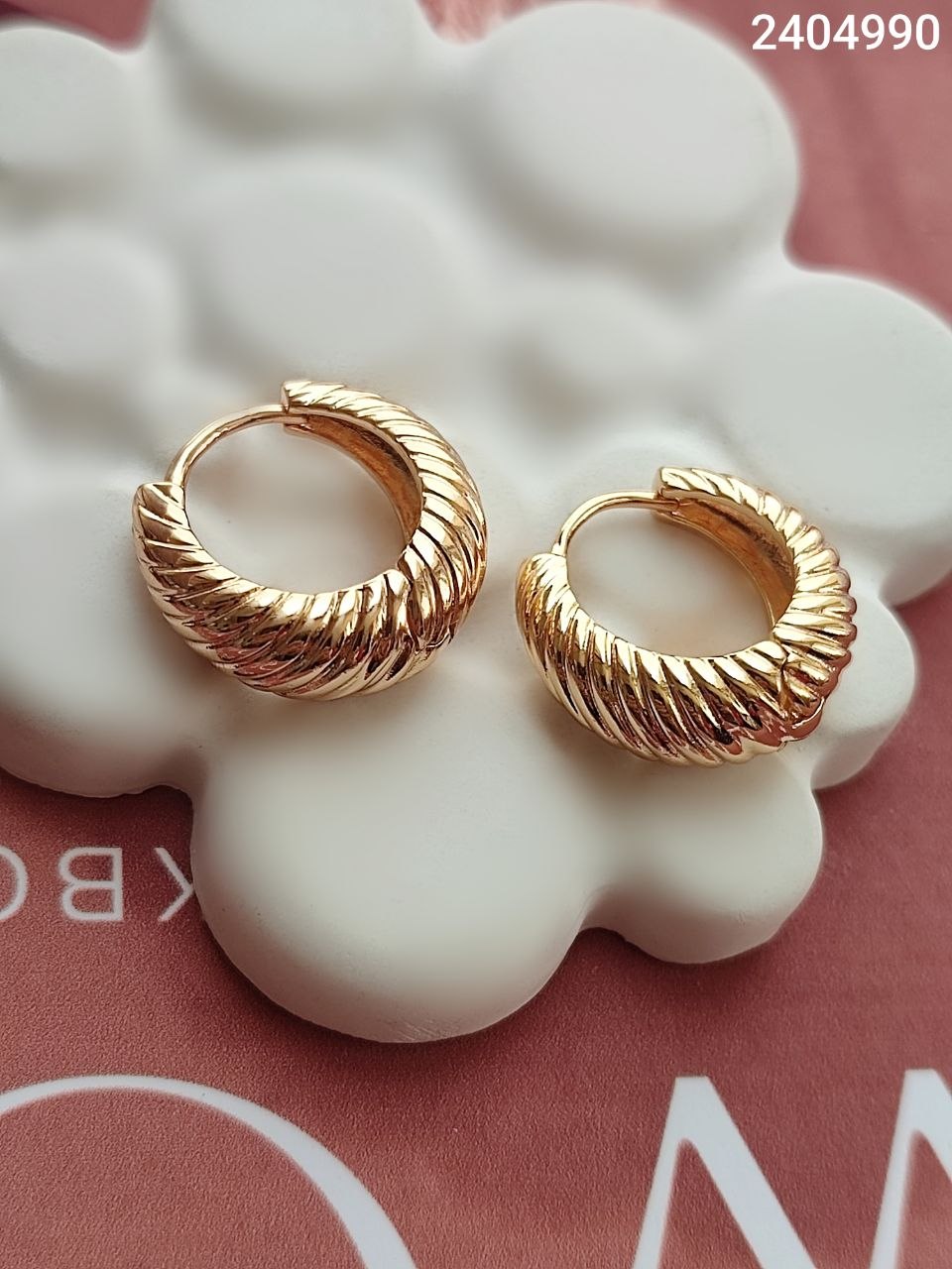 گوشواره ژوپینگ طرح گندمی (کروسانی)  کد2404990  رنگ ثابت