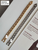دستبند کارتیر (Curb Chain) استیل رنگ ثابت - مدل ۲۵۰۴۵۵۲ | در دو رنگ طلایی و نقرهای