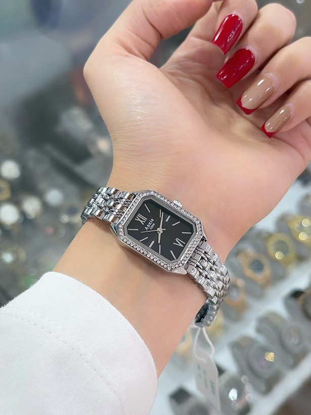 ساعت مچی زنانه آنی تایم (Annie Time) مدل مستطیلی دور نگین - بدنه استیل و رنگبندی متنوع