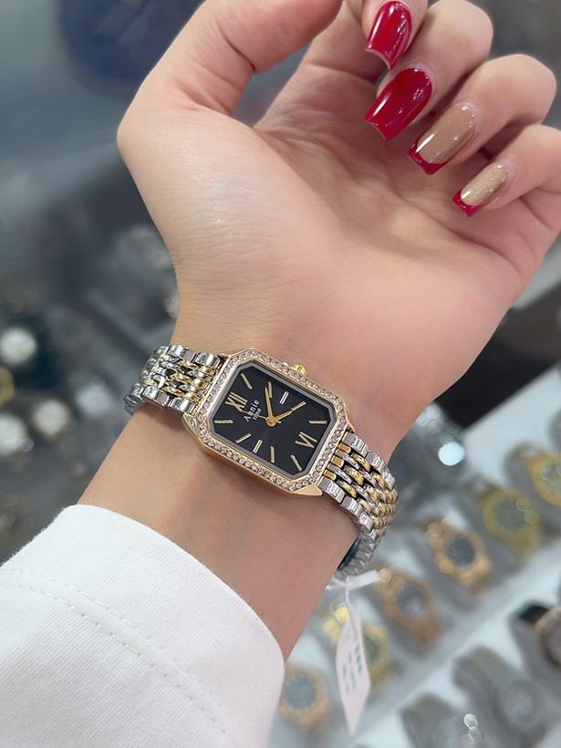ساعت مچی زنانه آنی تایم (Annie Time) مدل مستطیلی دور نگین - بدنه استیل و رنگبندی متنوع