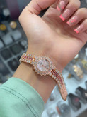 ساعت مچی عقربهای زنانه هنگروی (Hongrui) مدل نگیندار طرح جواهر - کد 4002862 (پک 3 رنگ)