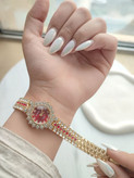 ساعت مچی عقربهای زنانه هنگروی (Hongrui) مدل نگیندار طرح جواهر - کد 4002862 (پک 3 رنگ)