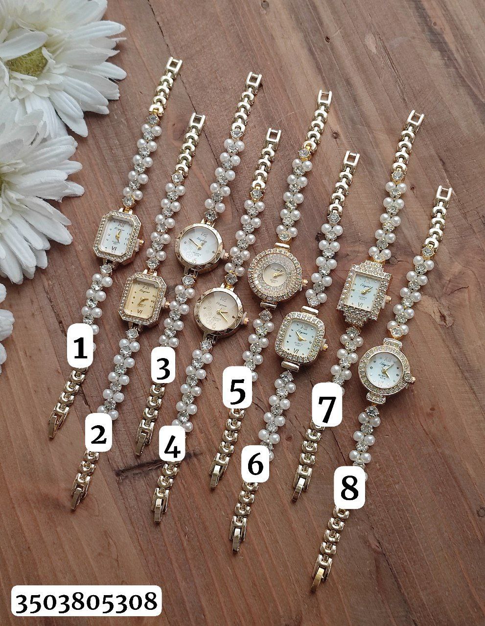 خرید ساعت مرواریدی الژینا (Elegina).    کد 5205308    مدل‌های جواهری و نگین‌دار