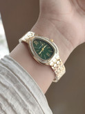 ساعت مچی زنانه Aoqili نگیندار مدل Serpenti،. 5757229àبند فلزی طرح لانهزنبوری، صفحه بیضی