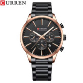 ساعت مچی مردانه کورن Curren کرنوگراف کد 8435 بند فلزی مشکی رزگلد