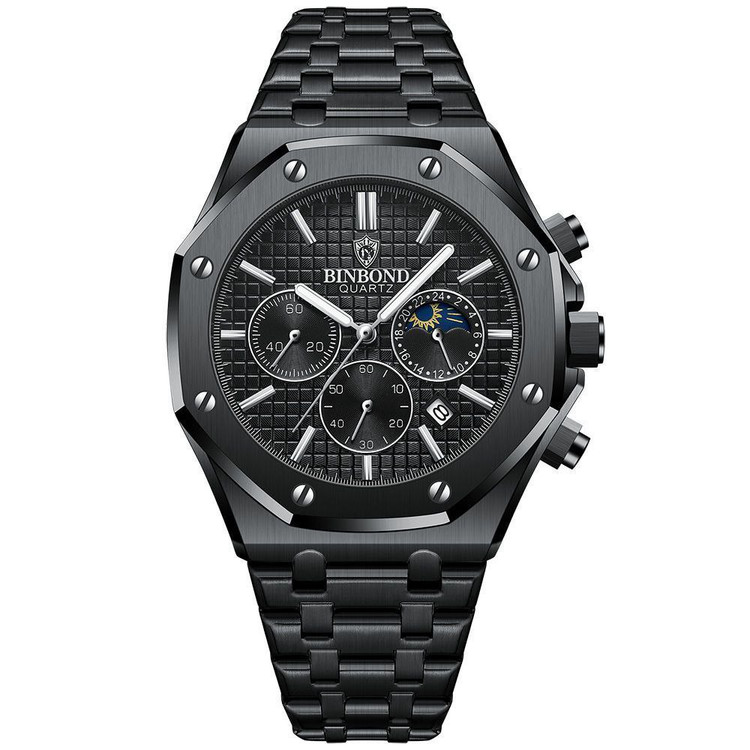 ساعت مچی مردانه ⌚️بین باند BIN BOND •مدل B3459 سه موتوره فعال