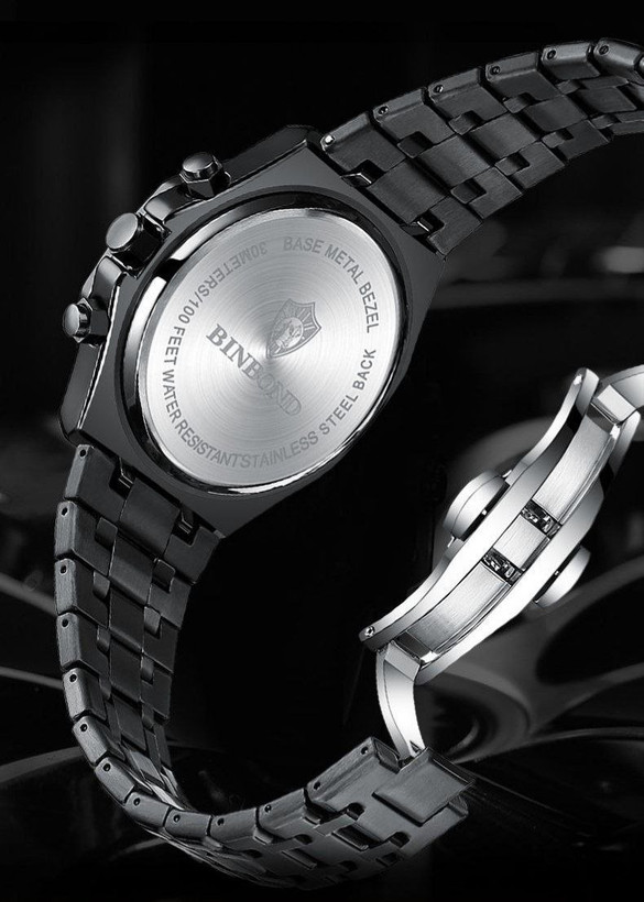 ساعت مچی مردانه ⌚️بین باند BIN BOND •مدل B3459 سه موتوره فعال