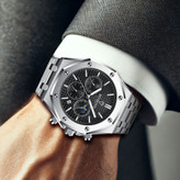 ساعت مچی مردانه ⌚️بین باند BIN BOND •مدل B3459 سه موتوره فعال